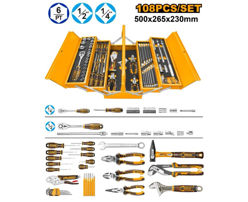 White Background Design (43) Tool Chest Set INGCO - Image 1