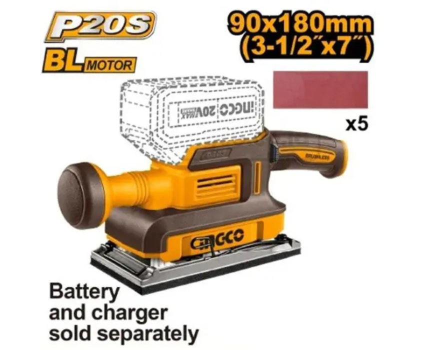 White Background Design (47) Cordless Finishing Sander INGCO - Image 1