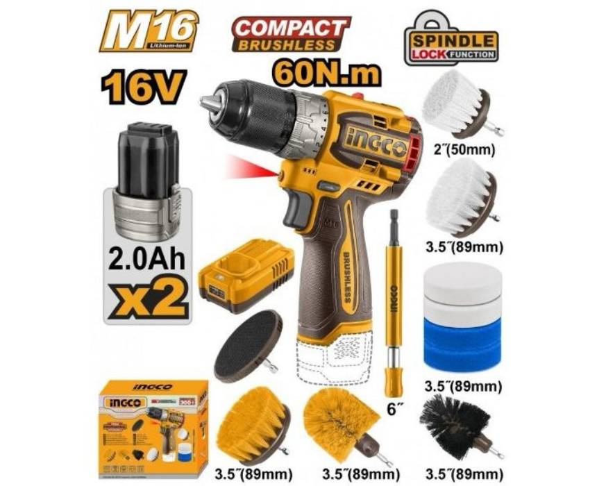 White Background Design (49) Cordless Drill Kit INGCO - Image 1