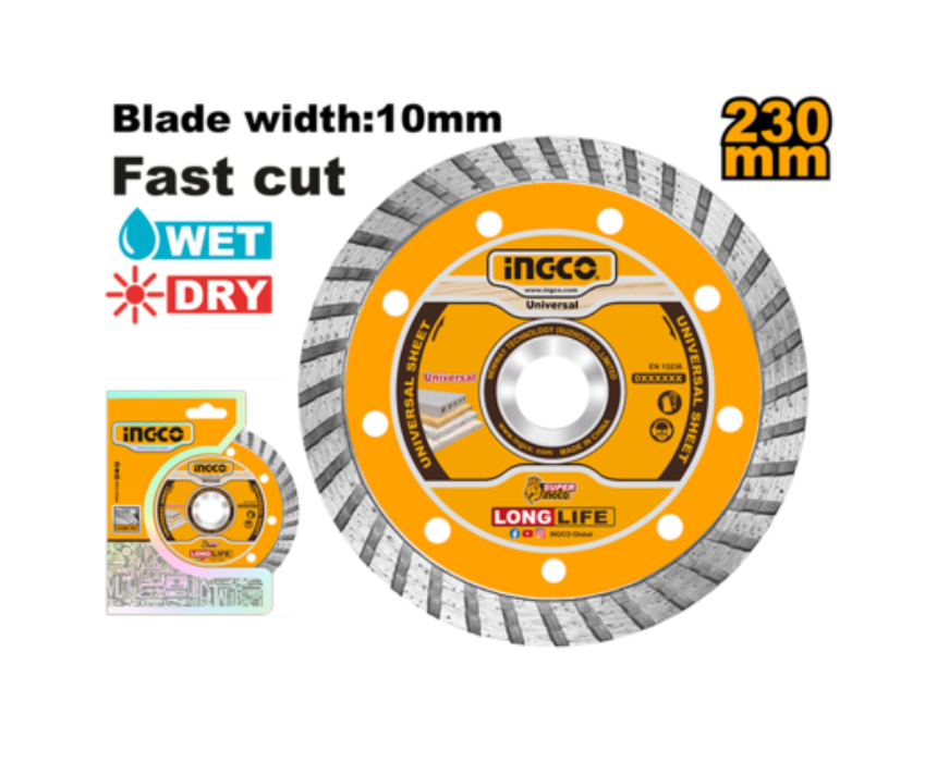 White Background Design (53) Turbo Diamond Cutting Disc INGCO - Image 1