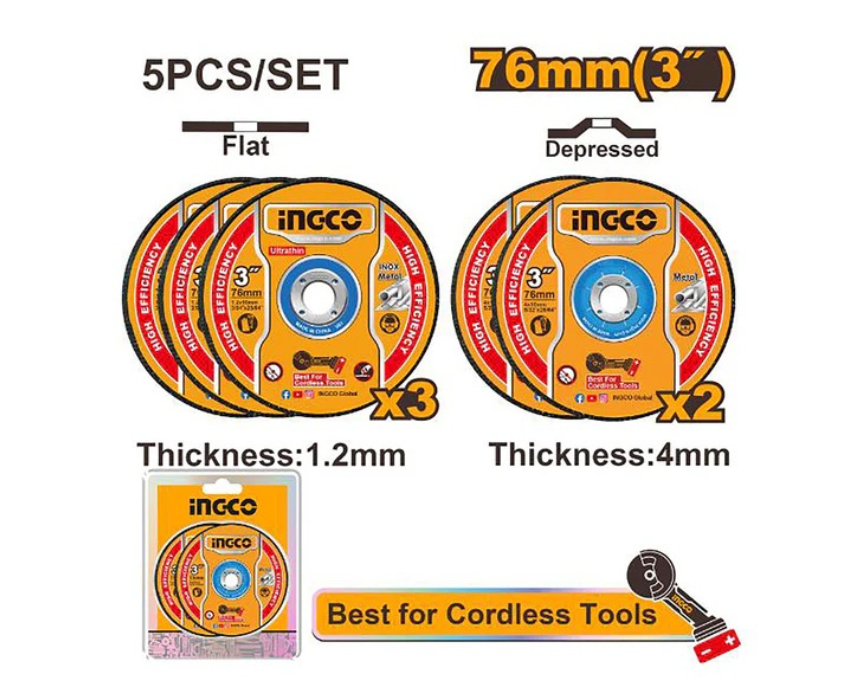 White Background Design (58) Mini Cutting Disc Set INGCO - Image 1