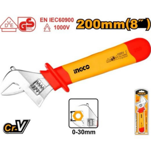Insulated Adjustable Wrench INGCO