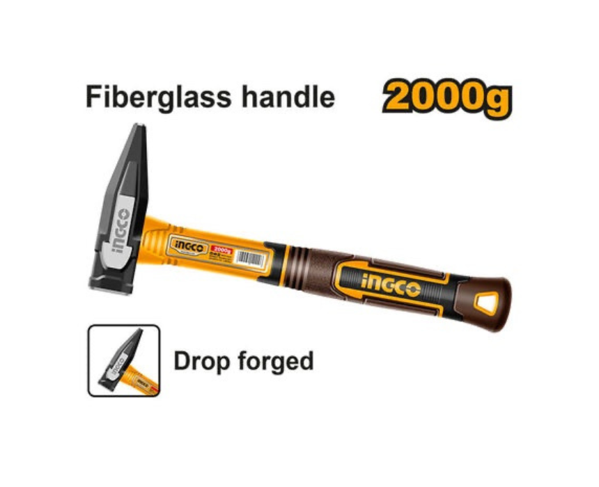 White Background Design (67) Machinist Hammer INGCO - Image 1