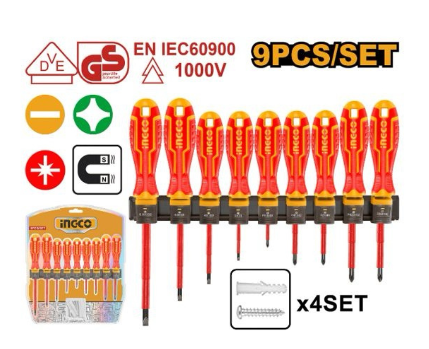 White Background Design (82) Insulated Screwdriver Set INGCO - Image 1
