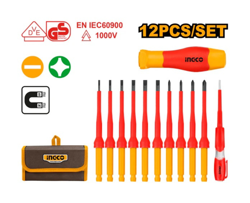 White Background Design (84) Insulated Screwdriver Set With Tester INGCO - Image 1