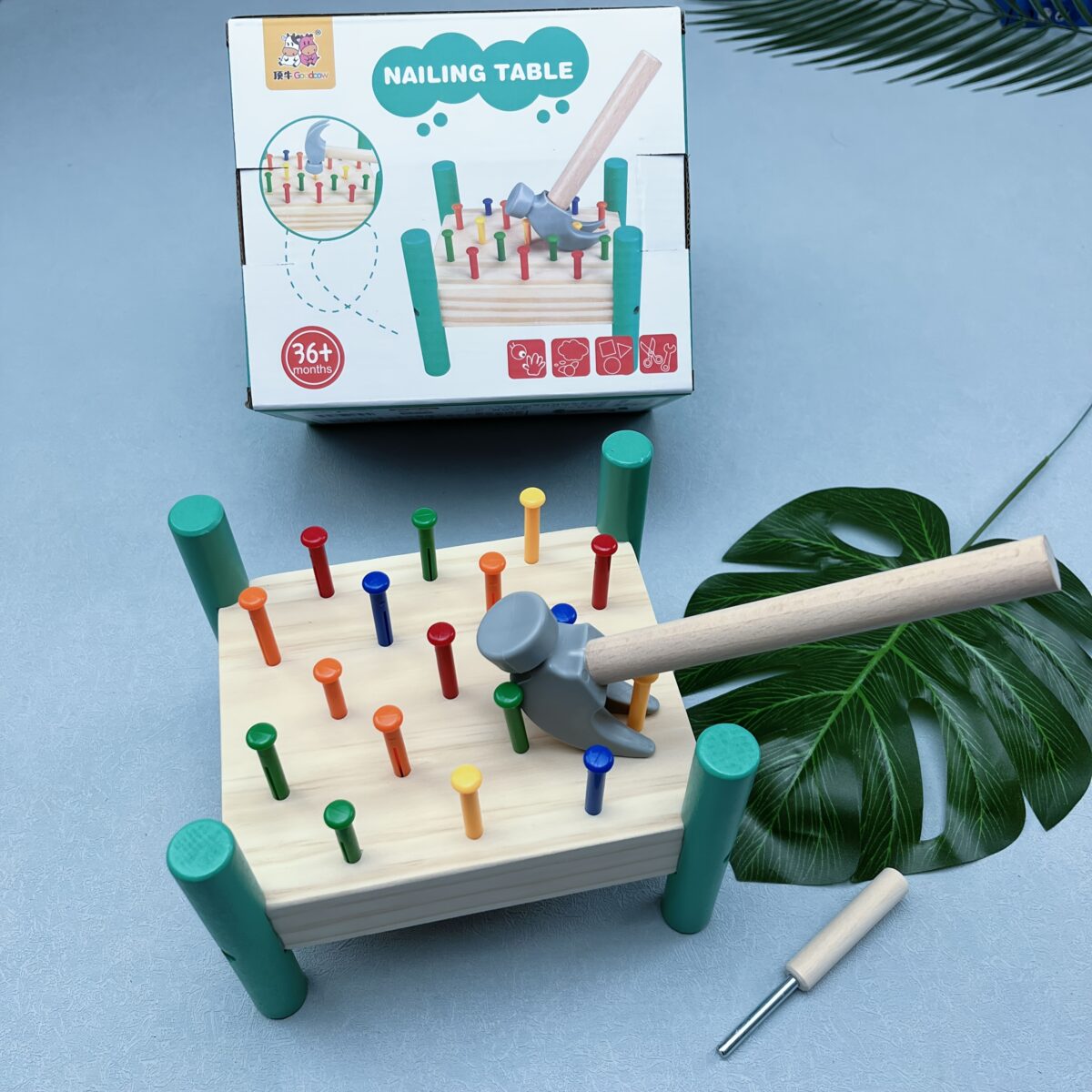 Wooden Knock Nails Toy - Image 