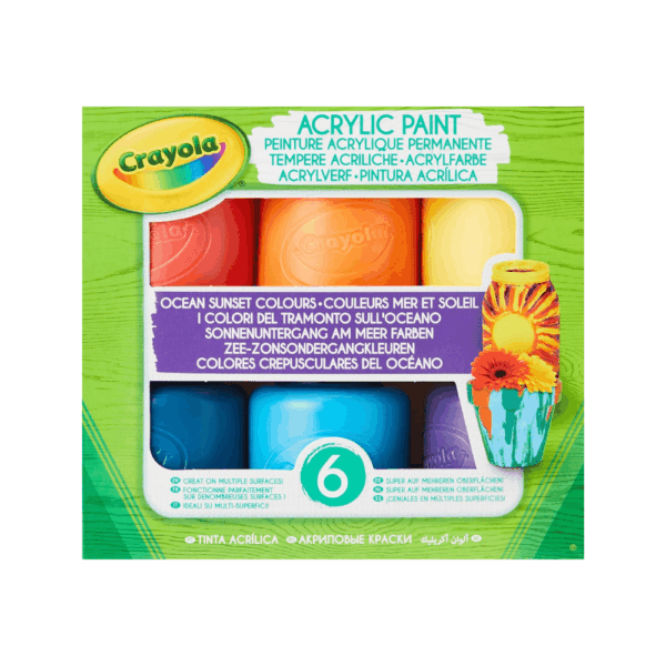 Acrylic Paint Ocean-Sunset Shades, 6 Pcs.