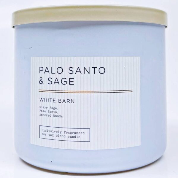 Bath and Body Works White Barn Palo Santo & Sage 3 Wick Candle