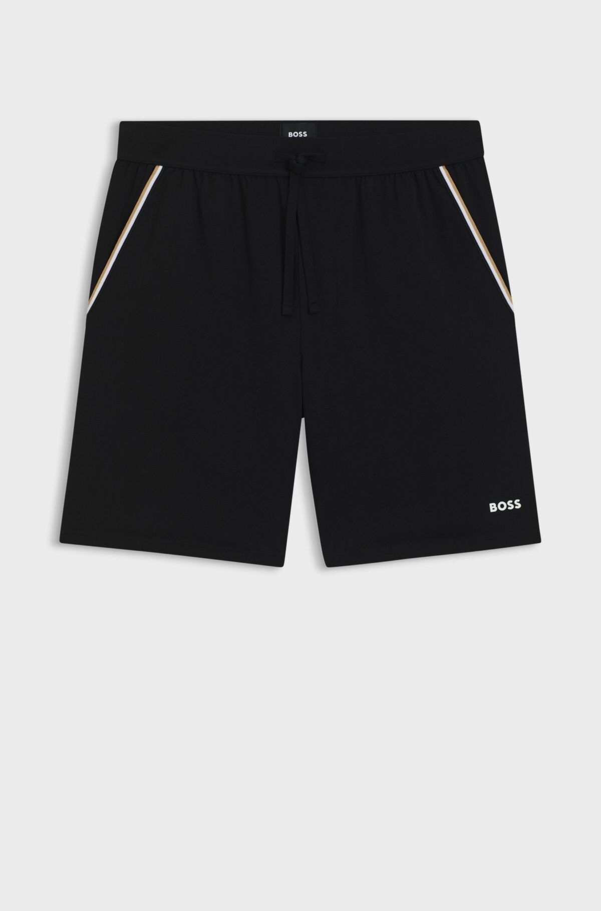 hbeu50545942_001_100 Boss - Black Stretch Cotton Pyjama Shorts