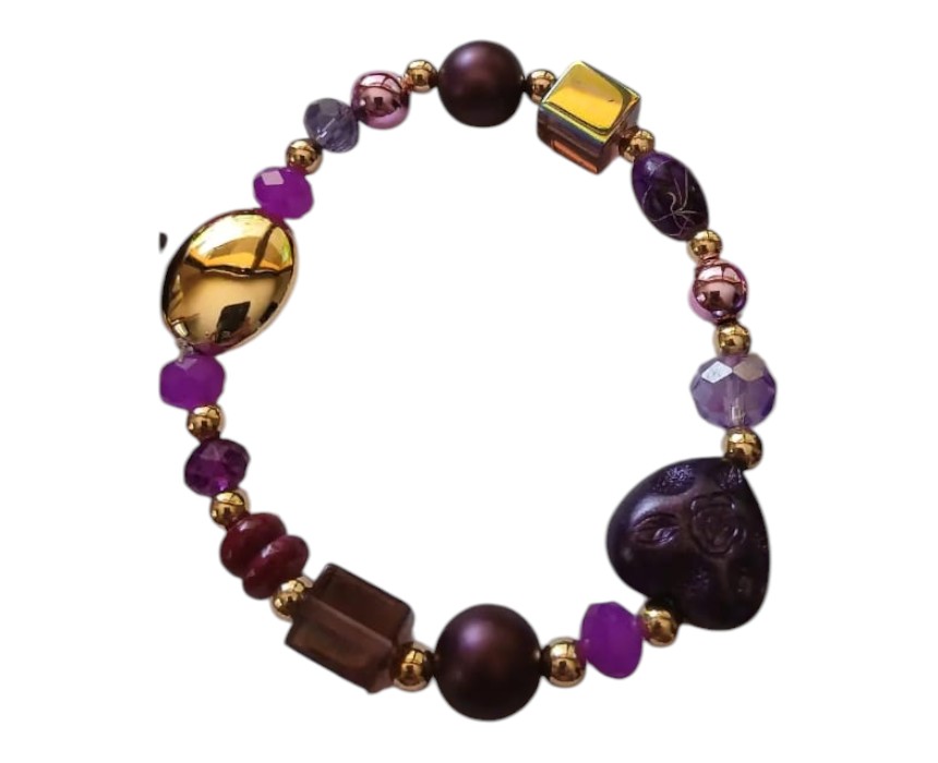 image - 2026-07-03T131114.739 Purple Handmade Beaded Bracelet - Image 1