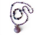 Pink Necklace Bracelet Shell Set - Image 