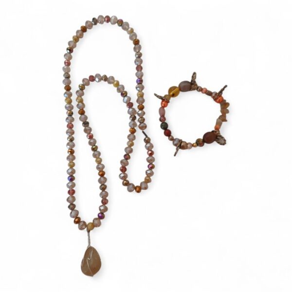 Colored Crystal Handmade Necklace BRacelet Set