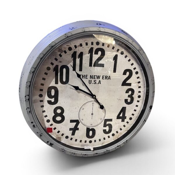 Industrial Grey Wall Clock – Vintage Look