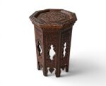 Hand-Carved Damascus Style Miniature Accent Table - Image 
