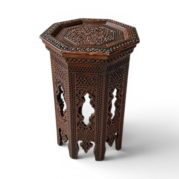 Hand-Carved Damascus Style Miniature Accent Table