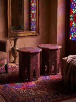 Vintage Handcrafted Damascus Style Side Tables | Set of 2 - Image 