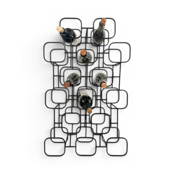 Mid-Century Modern 15-Bottle Geometric Wine Rack