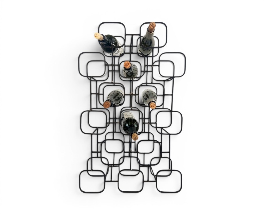 image - 2026-07-17T003645.793 Mid-Century Modern 15-Bottle Geometric Wine Rack - Image 1