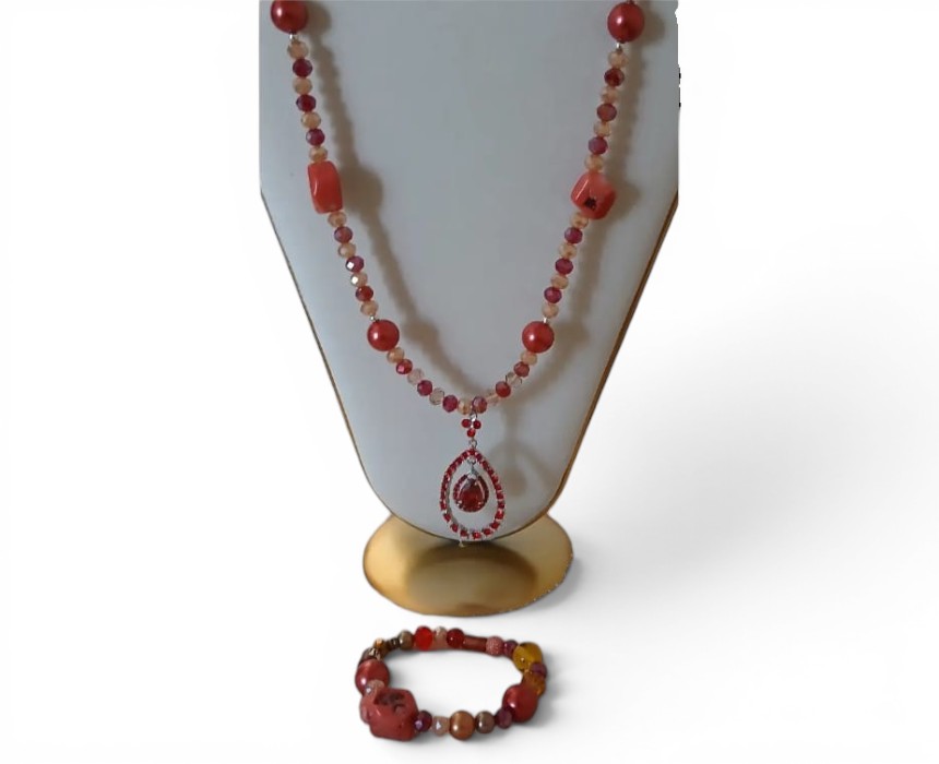 image - 2026-07-20T152456.348 R. C. A. S. Women's Handmade Necklace Bracelet Set - Image 1