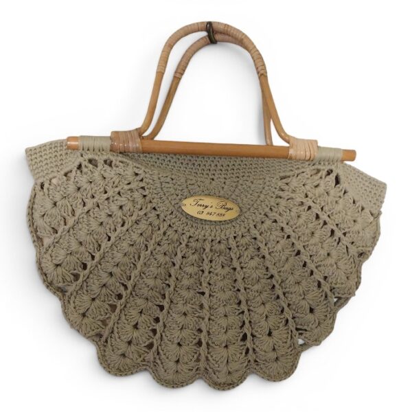 Khaki Half Moon Tote Bag