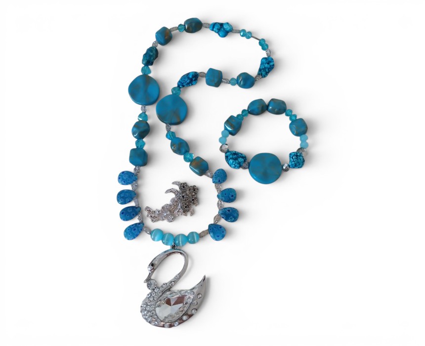 image - 2026-07-24T004025.972 Silver Duck Handmade Necklace Bracelet Set - Image 1
