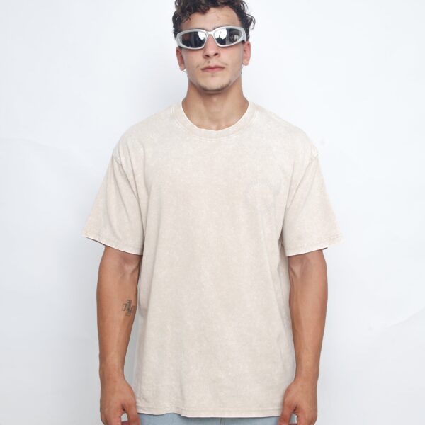 Acid Washed Unisex Tee - Off White