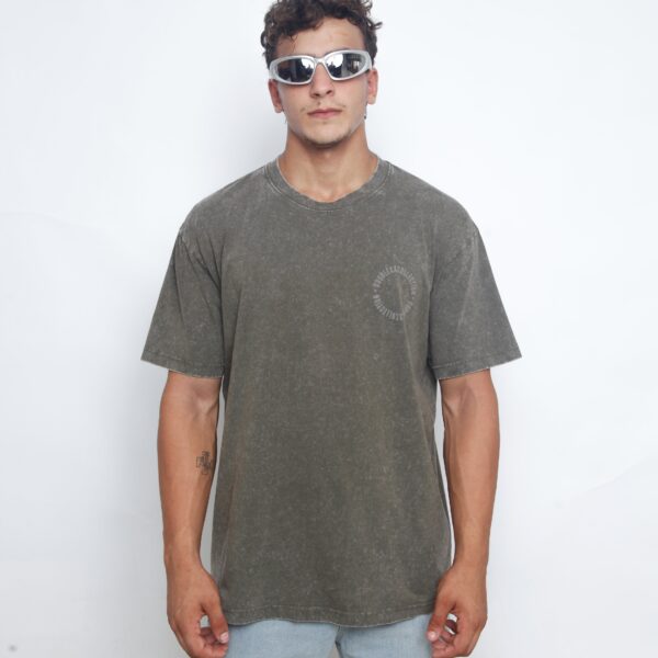 Acid Washed Unisex Tee - Olive Green