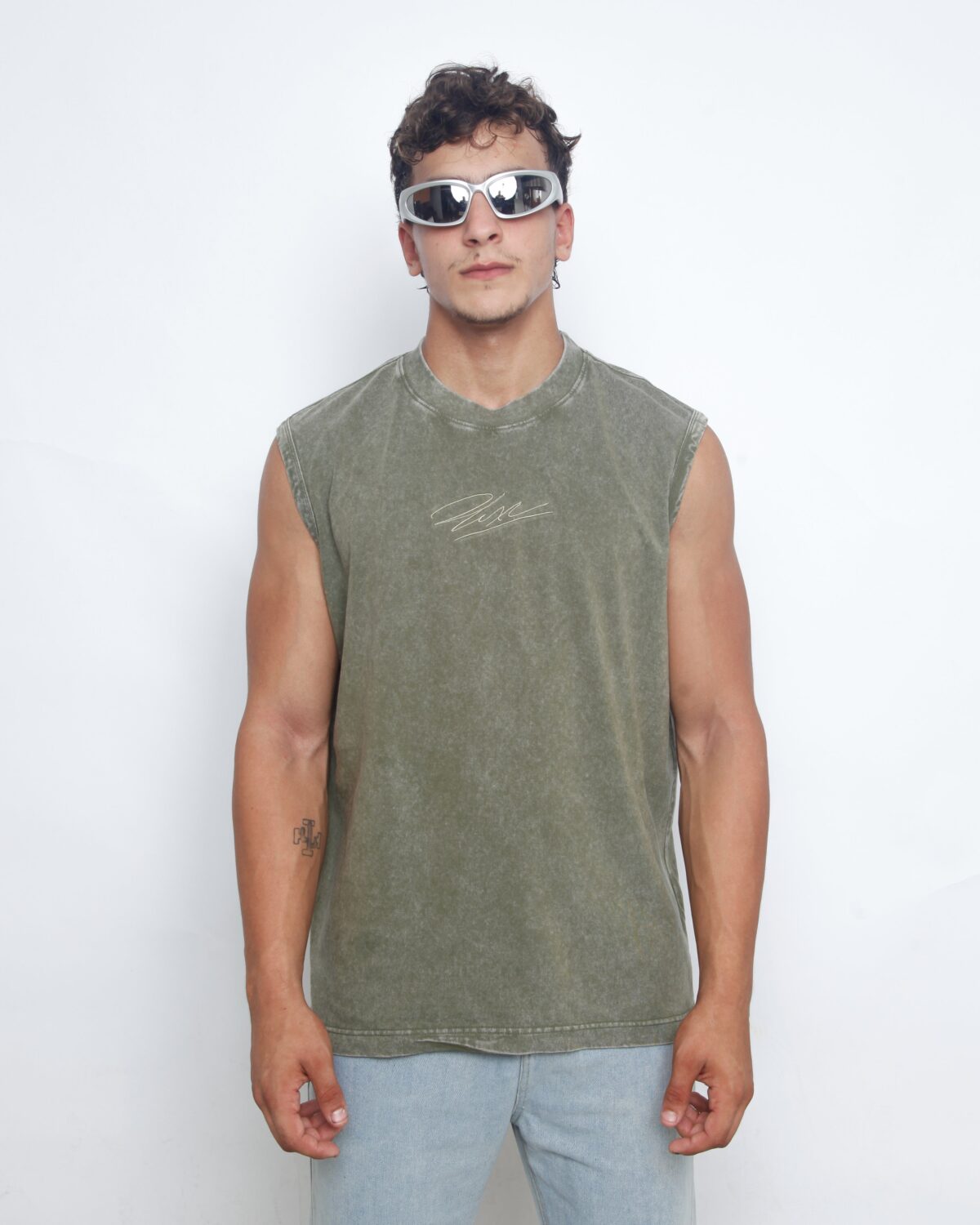 image00016-1 Acid Washed Tank Top - Olive Green