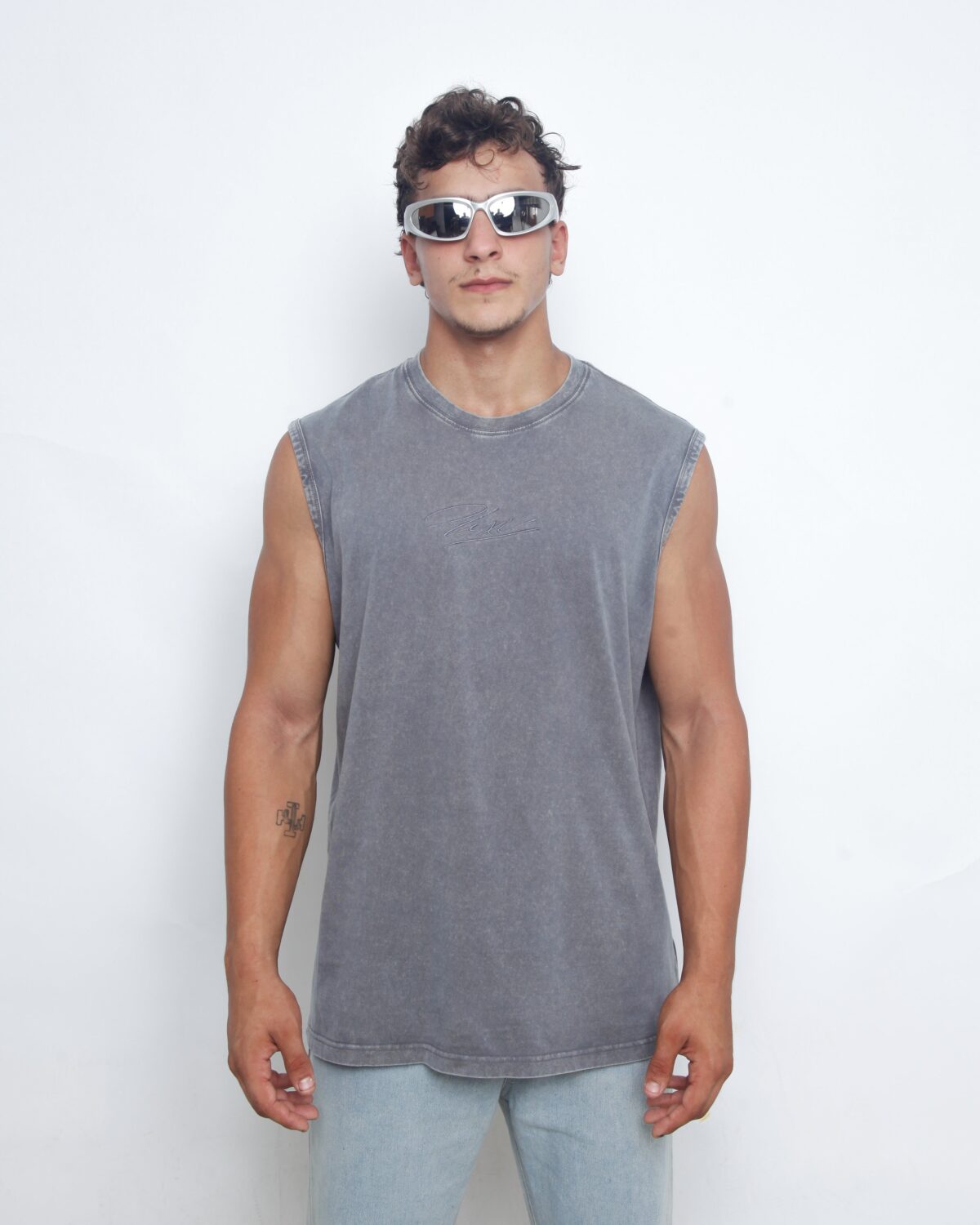 image00019-1 Acid Washed Tank Top - Bluish Gray