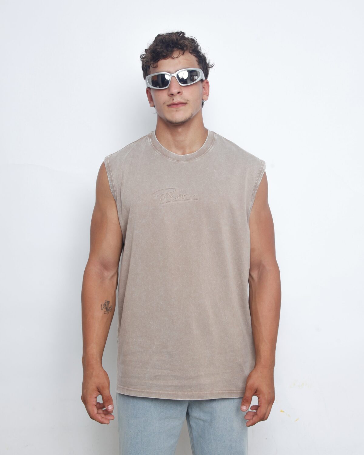 image00022-1 Acid Washed Tank Top - Beige