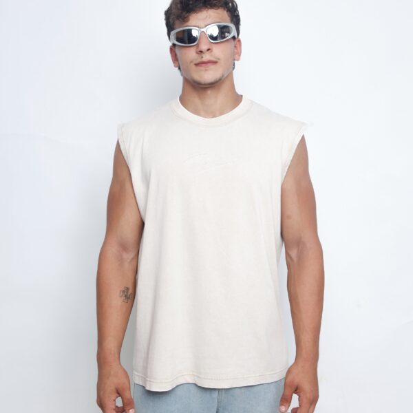 Acid Washed Tank Top - Off White