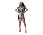 Metallic Mini Skirt Electric Lime - Image 