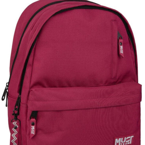Backpack Must Team Monochrome Classic Burgundy with Grey 2 Main Compartments