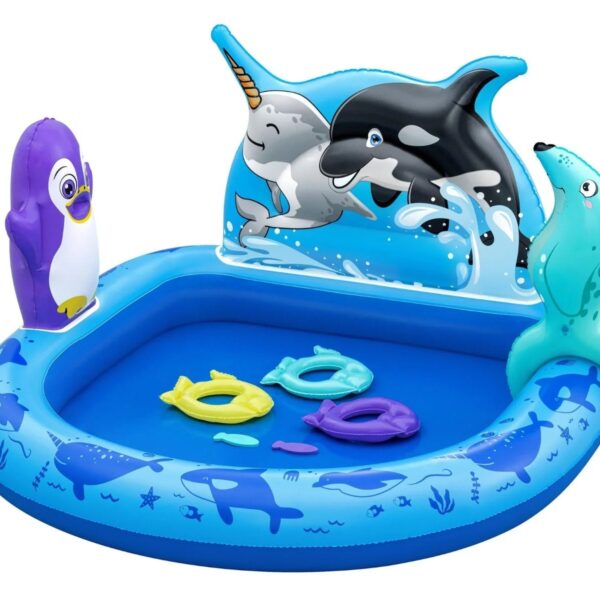 Polar Pals Kids Inflatable Paddling Pool with Play Center