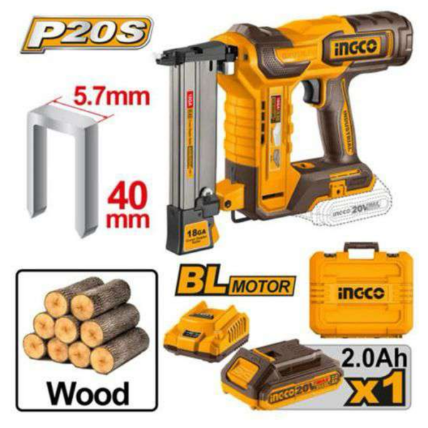 Cordless Crown Stapler Nailer INGCO