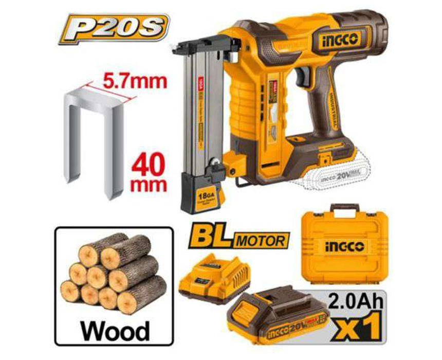 01_cordless_crown_stapler_nailer Cordless Crown Stapler Nailer INGCO - Image 1