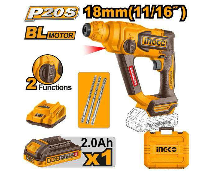 02_cordless_rotary_hammer Cordless Rotary Hammer INGCO - Image 1