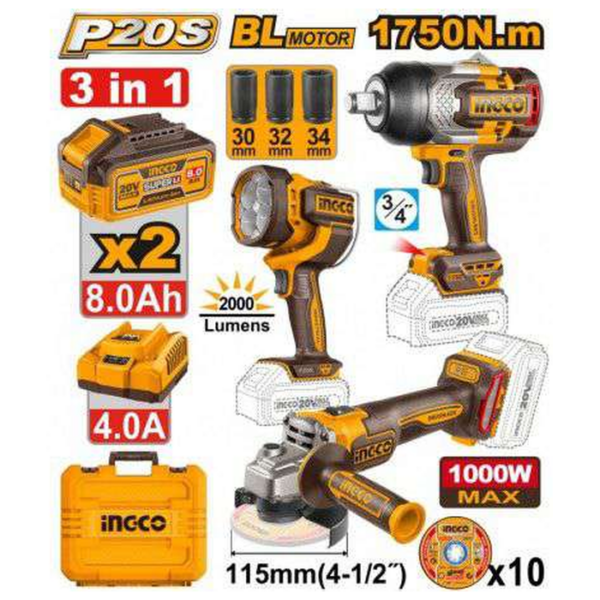 Cordless Three Tool Kit INGCO
