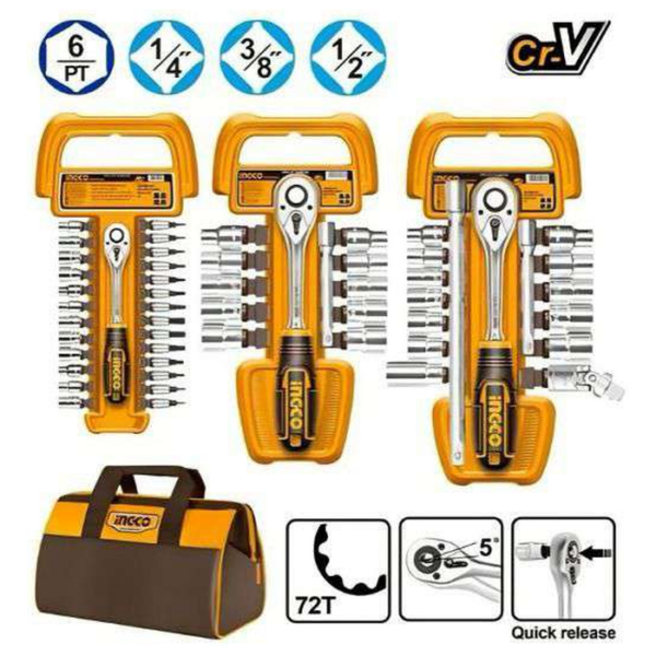 Three Size Socket Set INGCO