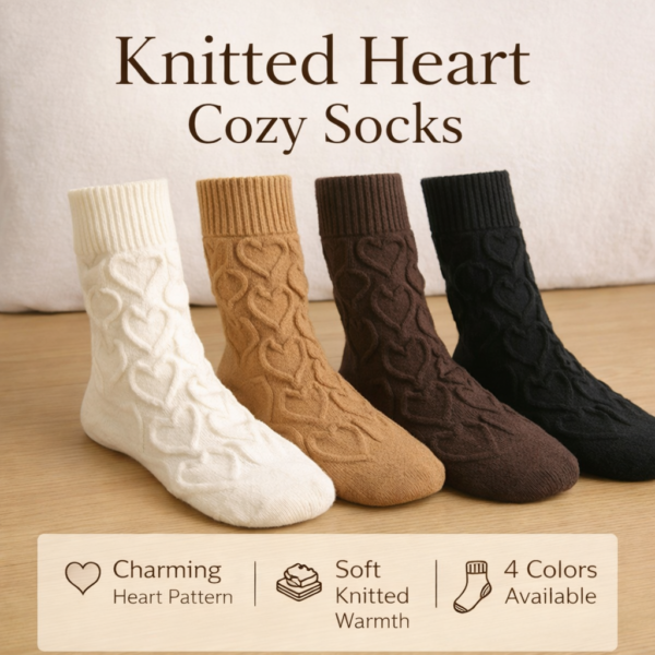 A. Knitted Heart Cozy Socks