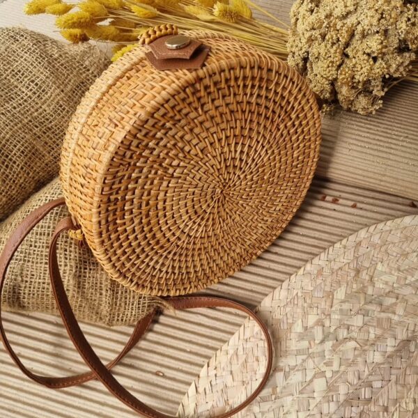 C. Round Rattan Bag