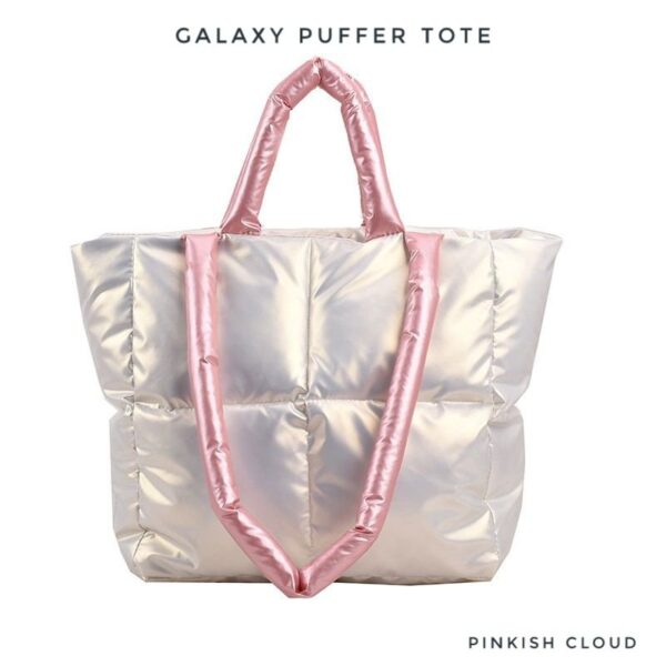 Galaxy Puffer Tote: Pinkish Cloud