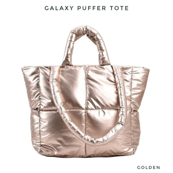 Galaxy Puffer Tote: Golden