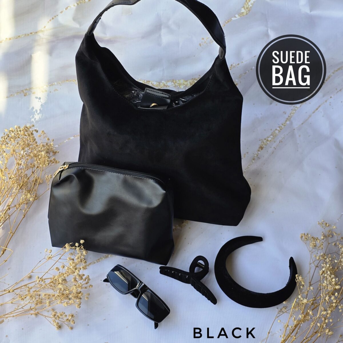 Suede Bag: Black