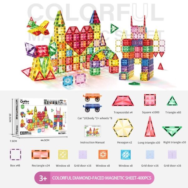 Dazzling Diamond Surface Magnetic Tiles (400 PCS) 5x5cm