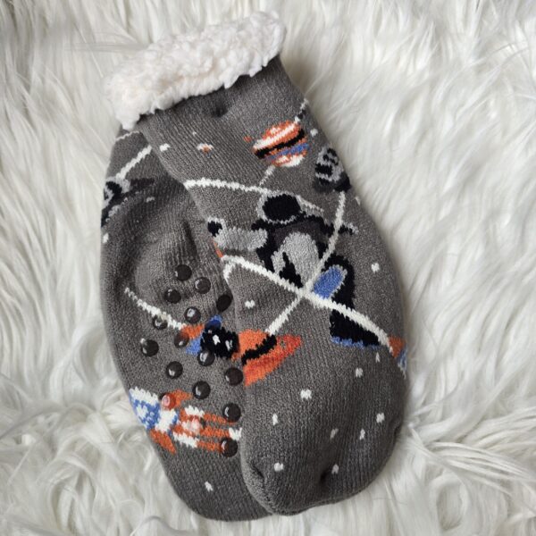 Home Socks: (kids) Grey Astronaut