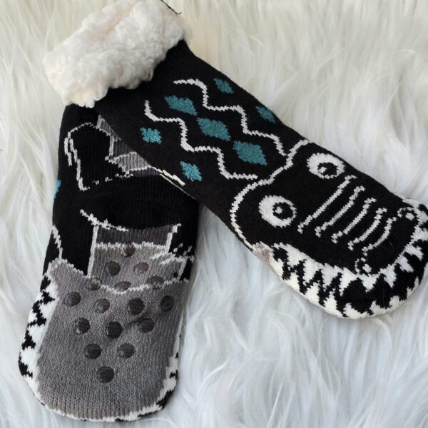 Home Socks: (kids) Black Monster