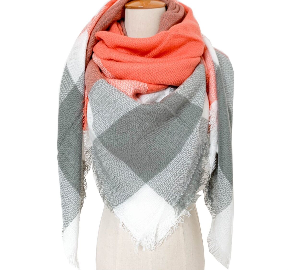 B. Square Scarf: Greyish Melon