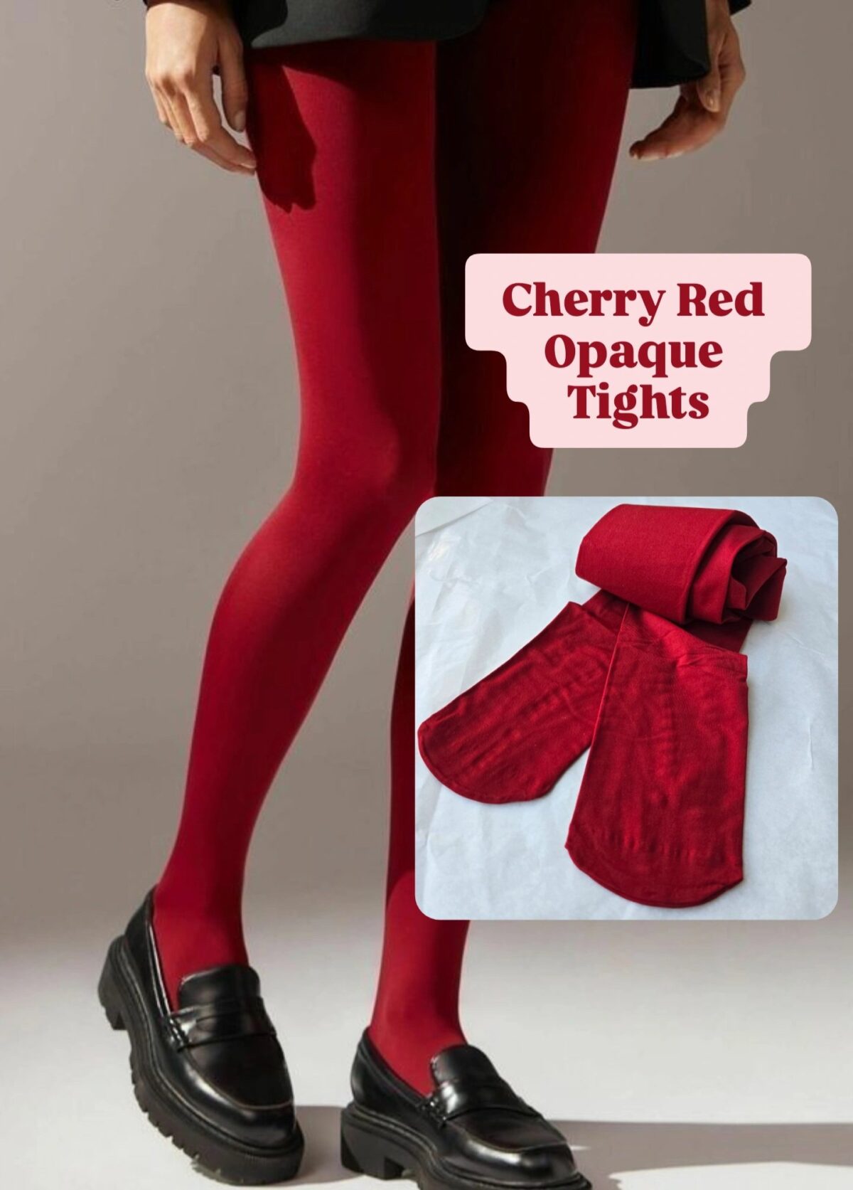 1000960097 B. Cherry Red Tights