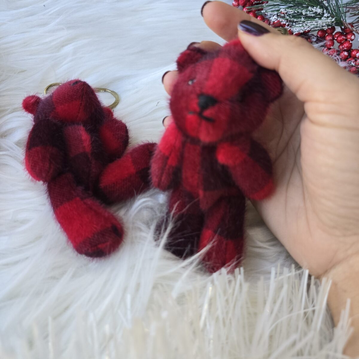 Bag Charms: Plaid teddy
